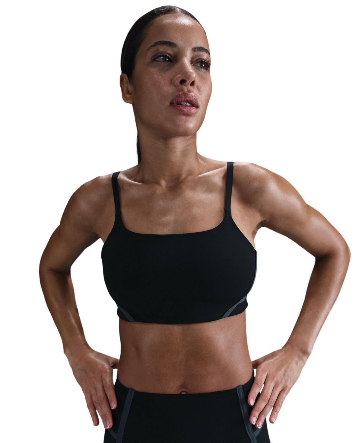 One Convertible Light-Support Lightly Lined Sports Bra - Black/Black