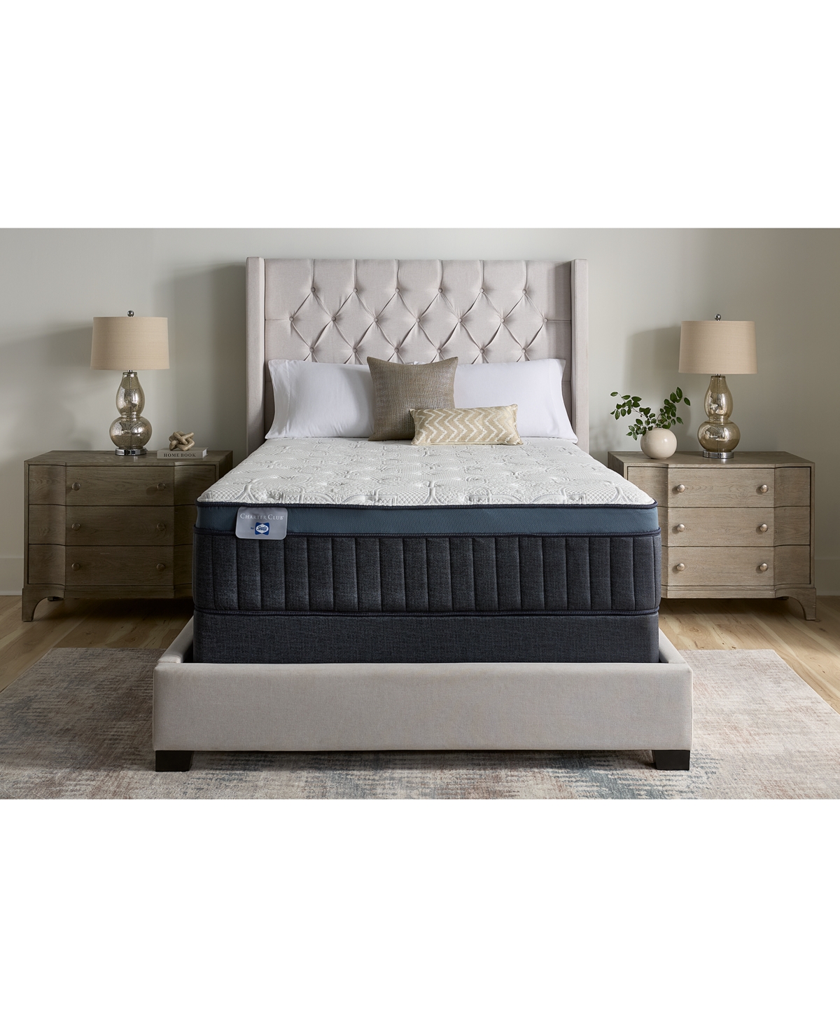 CHARTER CLUB BY SEALY RESTFUL RETREAT 14.5" FIRM EURO TOP MATTRESS SET 