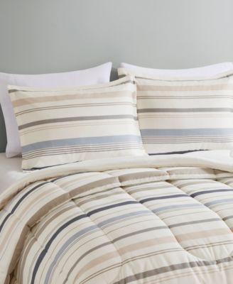 Noah Stripe Reversible Printed 3-Pc. Comforter Sets