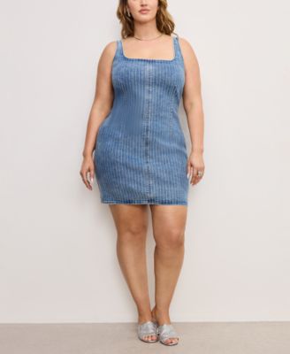 Women's Denim Rhinestone Dress, Regular & Plus Size