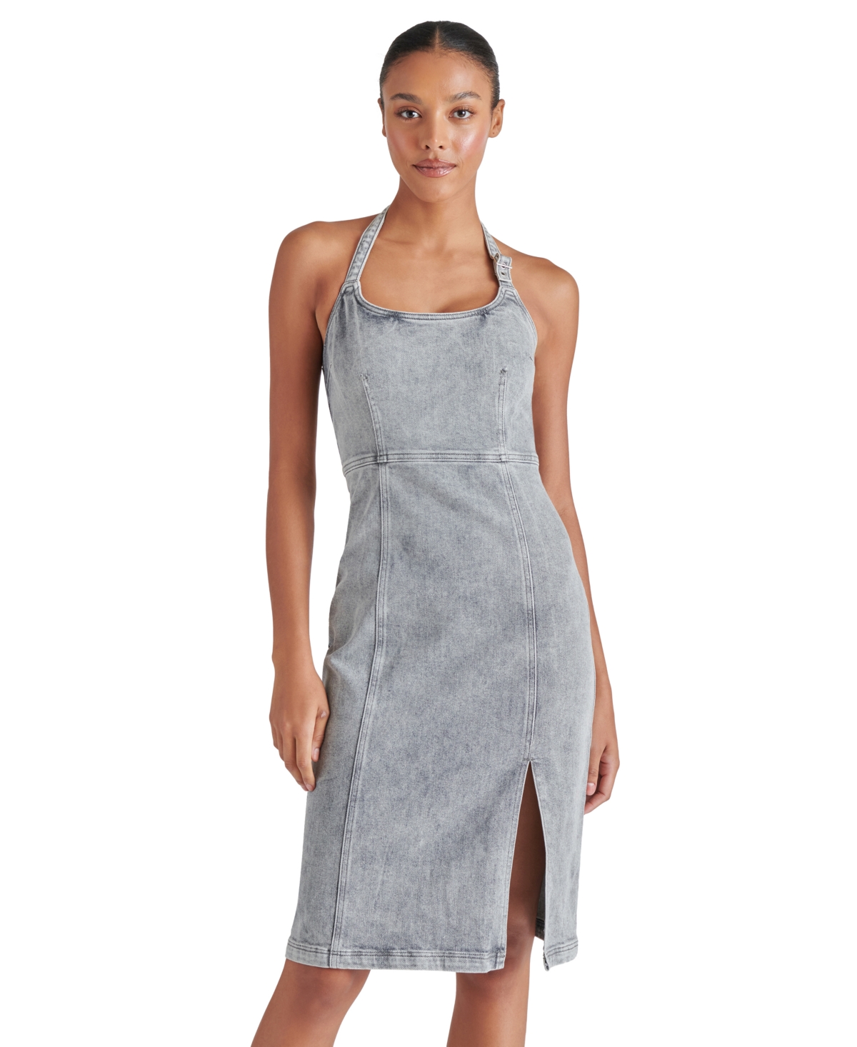 Steve Madden Women's Gia Denim Dress In Light Grey