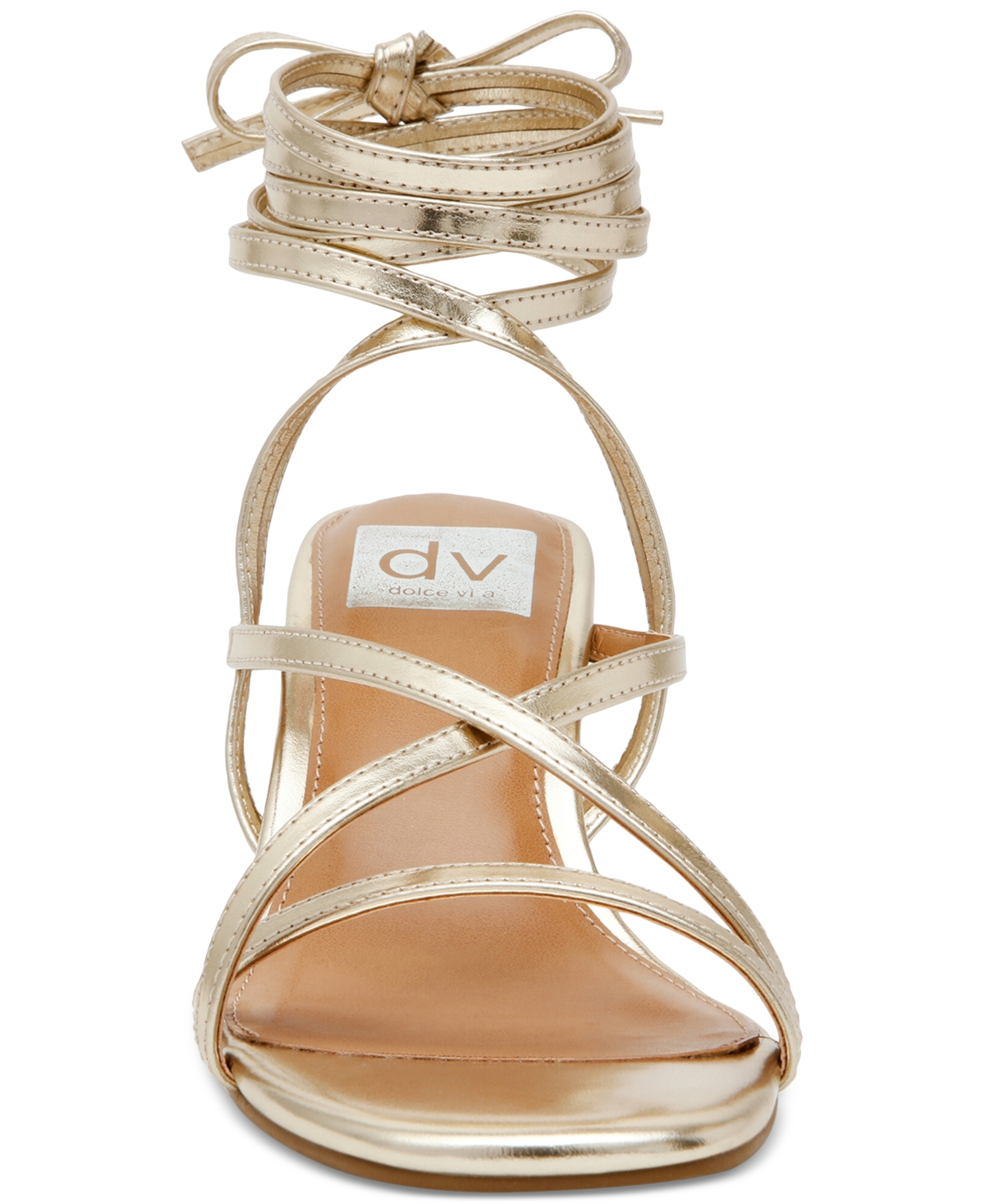 Dv Dolce Vita Women's Haze Strappy Lace-up Block-heel Dress Sandals In Gold