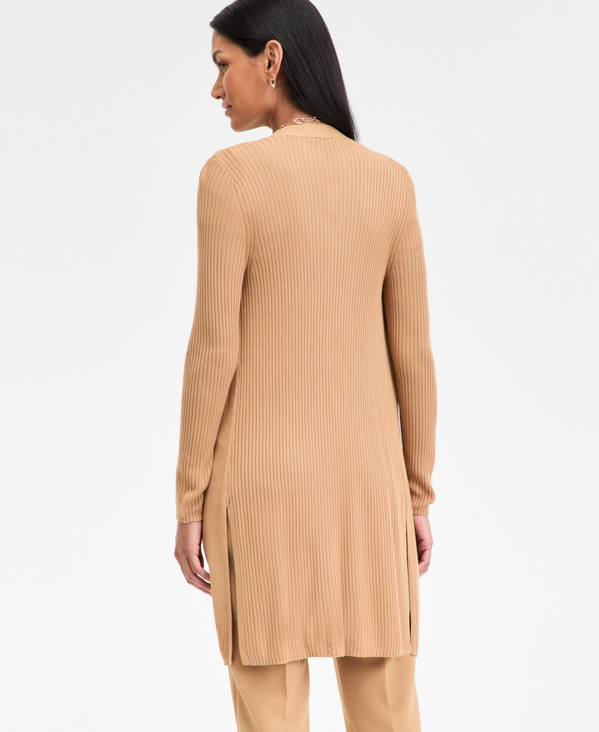 Inc International Concepts Women's Open-front Duster, Created For Macy's In Warm Toffe