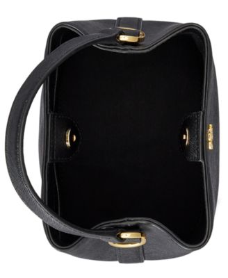 Crosshatch Leather Small Reese Bucket Bag