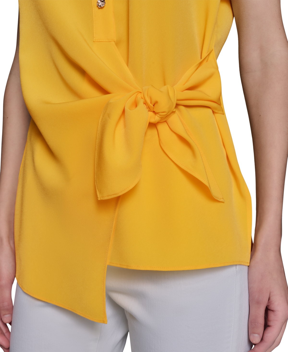KARL LAGERFELD WOMEN'S ASYMMETRIC BUTTON-FRONT TOP 