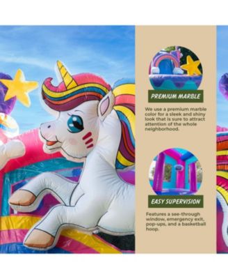 Unicorn Commercial Grade Bounce House Water Slide with Detachable Pool Combo