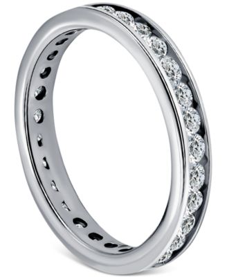 Cubic Zirconia Eternity Band in 18k Gold-Plated Sterling Silver