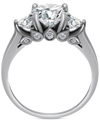 Cubic Zirconia Three Bridal Stone Ring in Sterling Silver, Exclusively at Macy's
