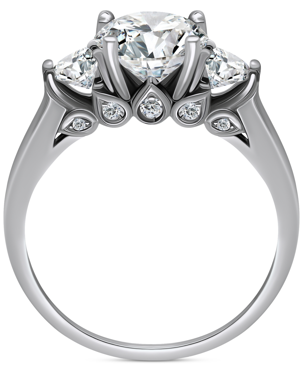 Giani Bernini Cubic Zirconia Three Bridal Stone Ring In Sterling Silver, Exclusively At Macy's In Silver