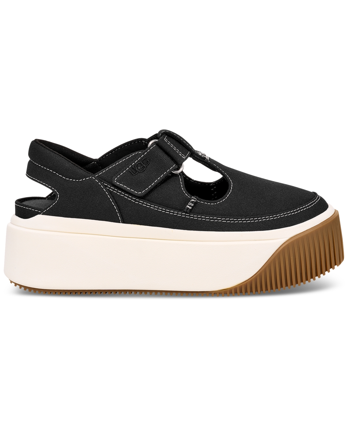 Shop Ugg Women's Ez-duzzit T-strap Platform Flats In Black
