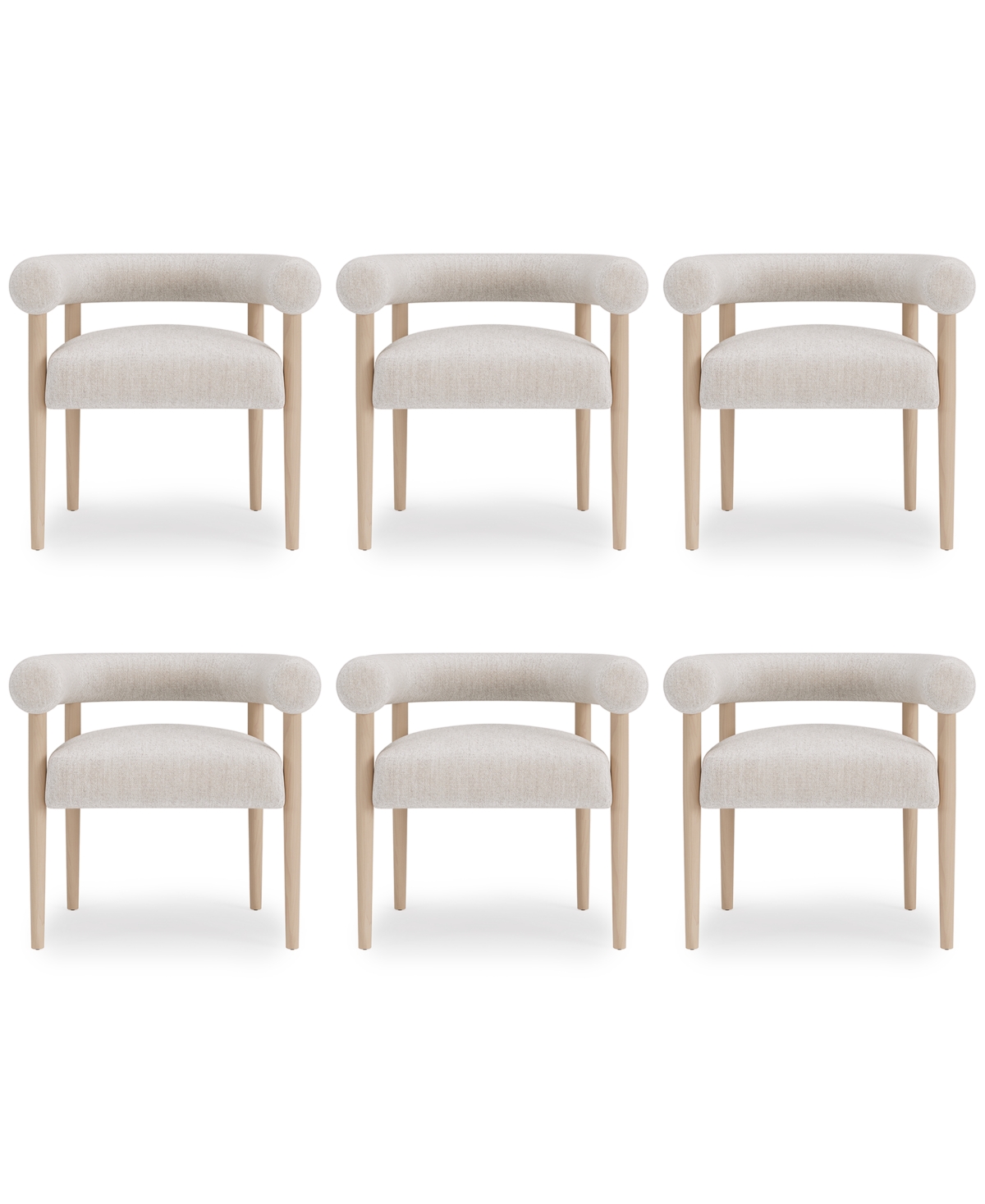 Macy's Lunare 6-pc. Rolled Back Chair Set In No Color