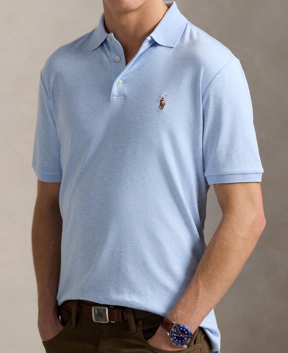 Polo Ralph Lauren Men's Big & Tall Classic Fit Soft Cotton Polo In Blue
