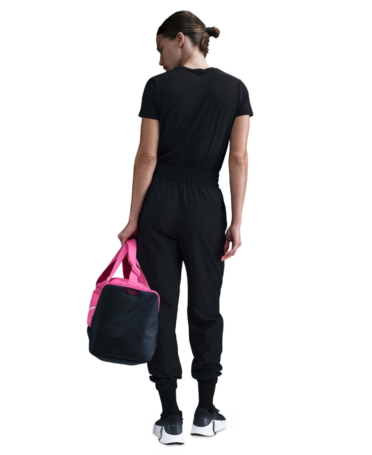 Nike Women's One Dri-fit High-waisted 7/8 Jogger Pants In Black,blac
