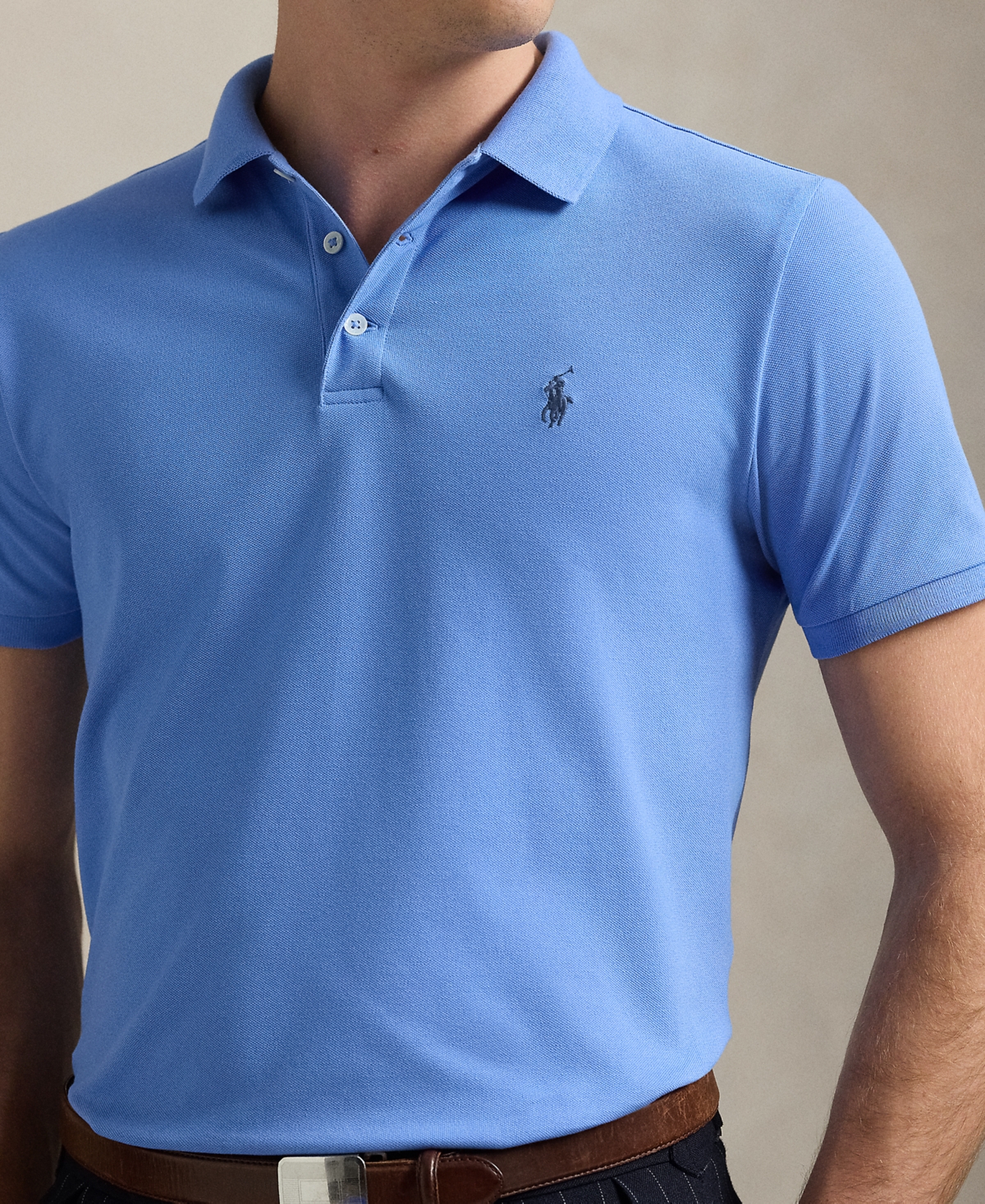 Polo Ralph Lauren Polo Pony-embroidered Cotton Polo Shirt In Blue