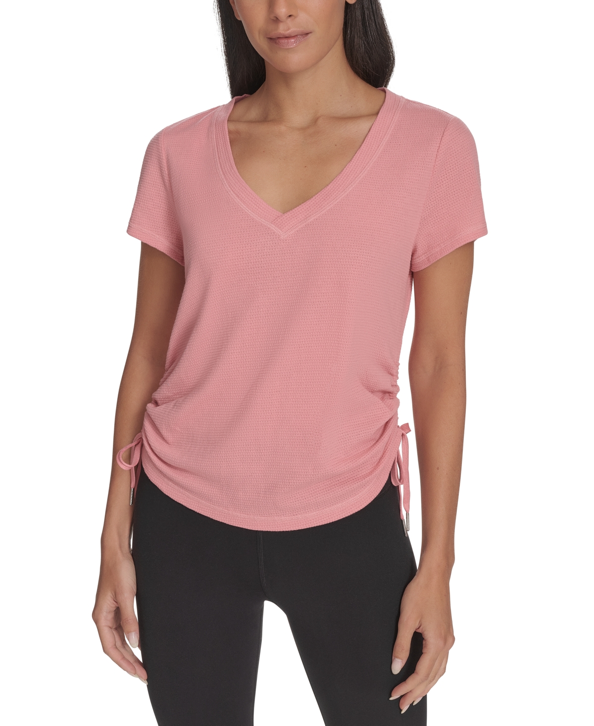 Calvin Klein Women's Drawstring-ruched Textured Top