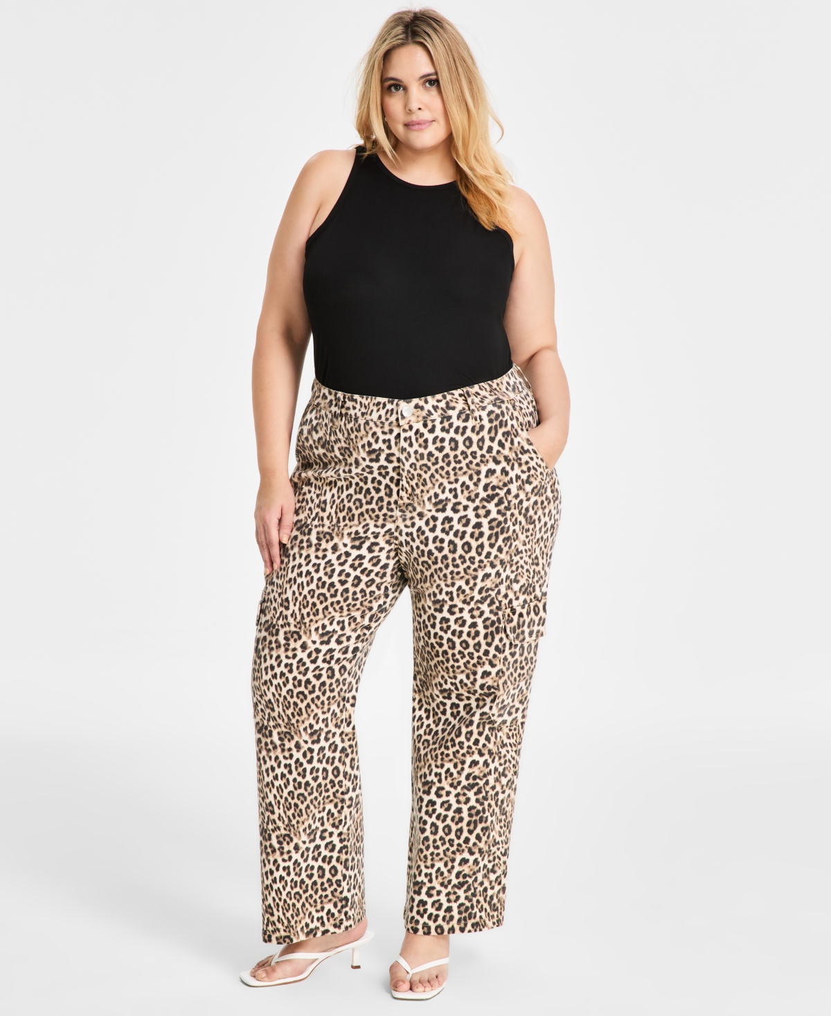 Bar Iii Trendy Plus Size High-rise Cheetah-print Jeans, Exclusively At Macy's In Clara Cheetah A