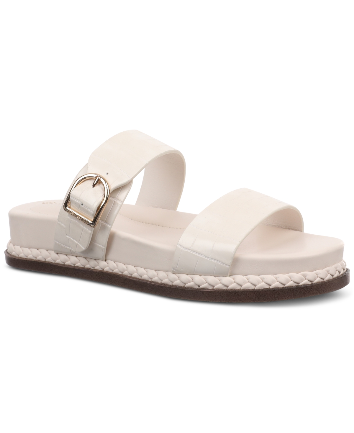 Shop Giani Bernini Women's Gianaa Memory Foam Double Band Footbed Sandals, Created For Macy's In White