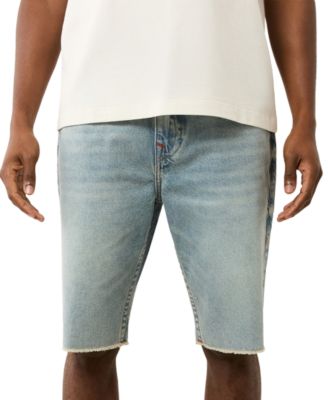 True Religion - Men's Ricky Frayed Flap Straight Fit 12" Denim Shorts