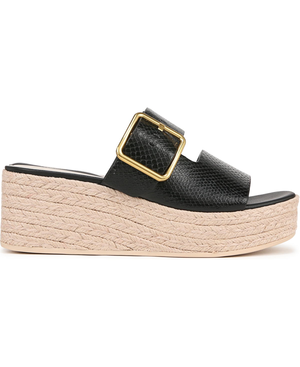 Franco Sarto Taziana Platform Sandal In Black Snake Print Faux Leather