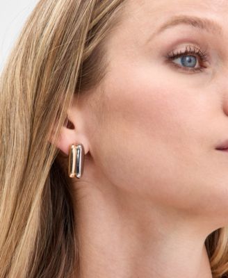 INC International Concepts Two-Tone Square Double-Row Huggie Hoop Earrings Exclusively at Macys 1990₽