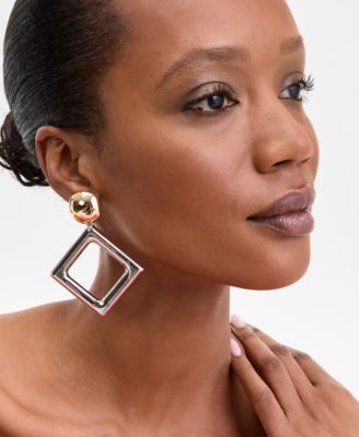 INC International Concepts Two-Tone Triangle Statement Earrings Exclusively at Macys 5990₽