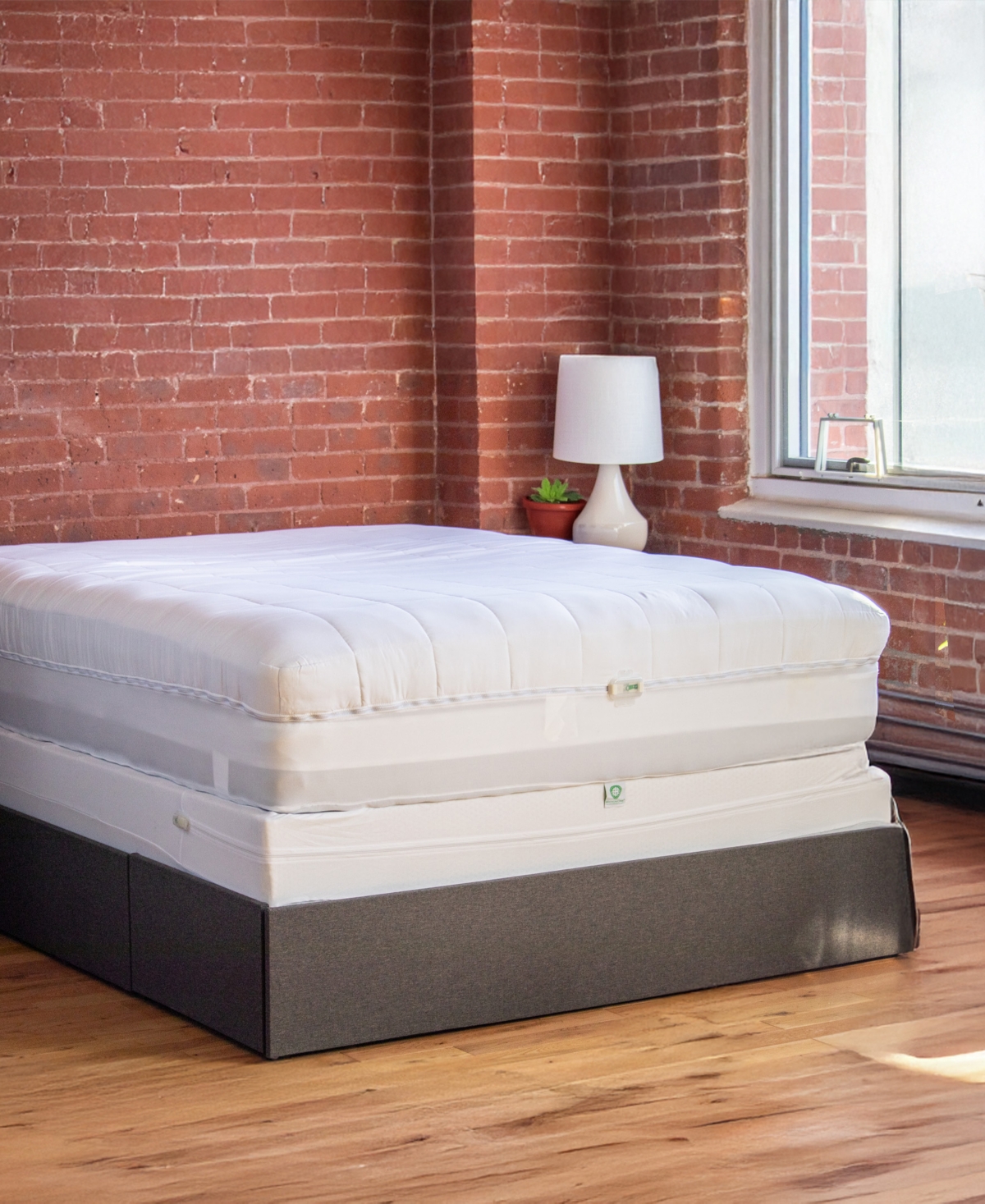 Cleanbrands Pro Zippered Box Spring Encasement, Twin In White