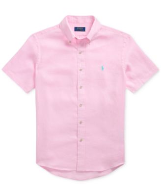 Men's Short-Sleeve Linen Button-Up