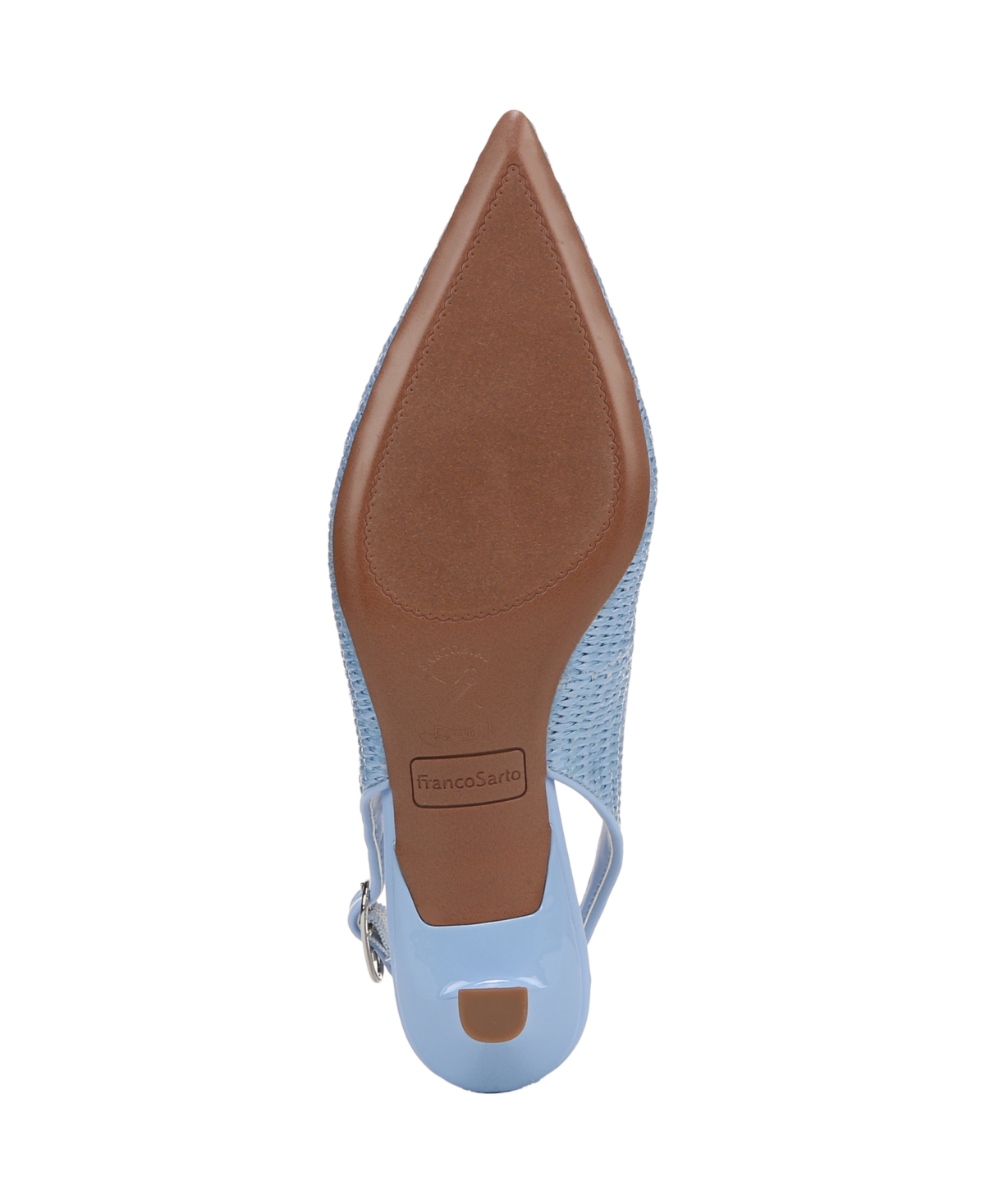 Franco Sarto Women's Marlow 3 Pointed Toe Slingback Kitten Heel Pumps In Denim Blue Raffia