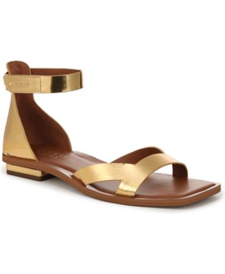 Franco Sarto - Women's Elisa Open Square Toe Ankle Strap Flat Sandals