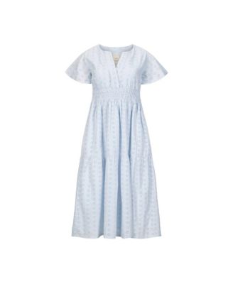 Women's Organic Bell Sleeve Tiered Eyelet Dress