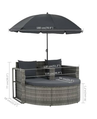 Garden Chair Poly Rattan Large Detachable