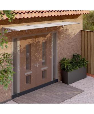 Door Canopy Gray and Transparent 117.1"x35.4" Polycarbonate