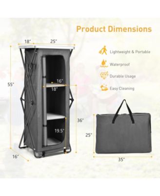 Folding Pop-Up Cupboard Compact Camping Storage Cabinet with Bag