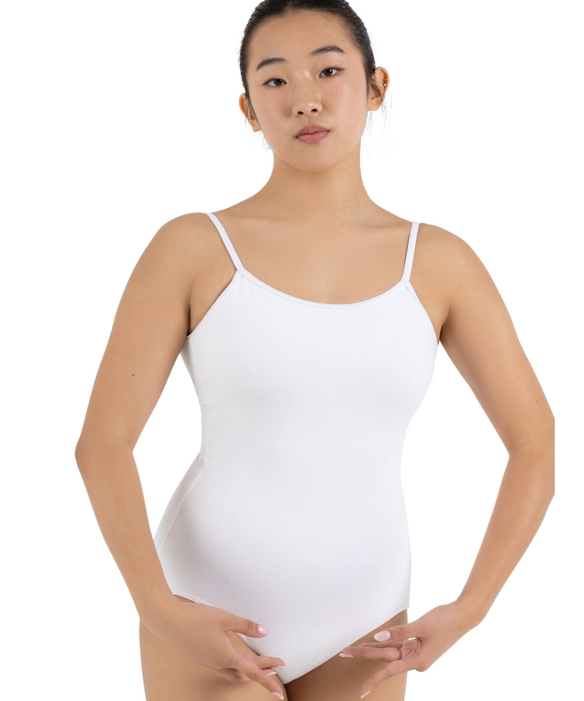 Women's Camisole Leotard w/ Adjustable Straps - White