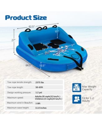 2 Person Water Sport Inflatable Towable Tubes for Boating