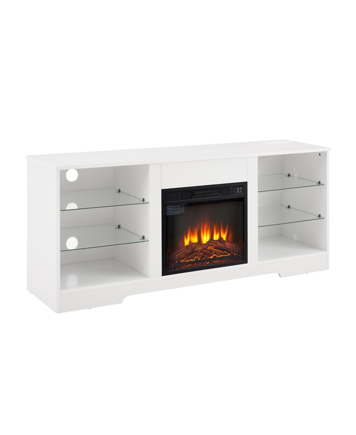 Tv Stand with Electric Fireplace for Cozy Living Room Ambiance and Stylish Media Storage - White