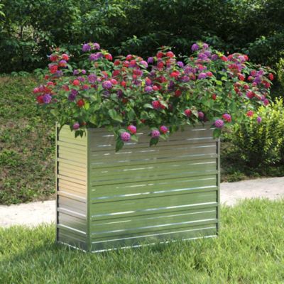 Garden Raised Bed Silver Galvanized steel 39.4 x 15.7 x 30.3 in
