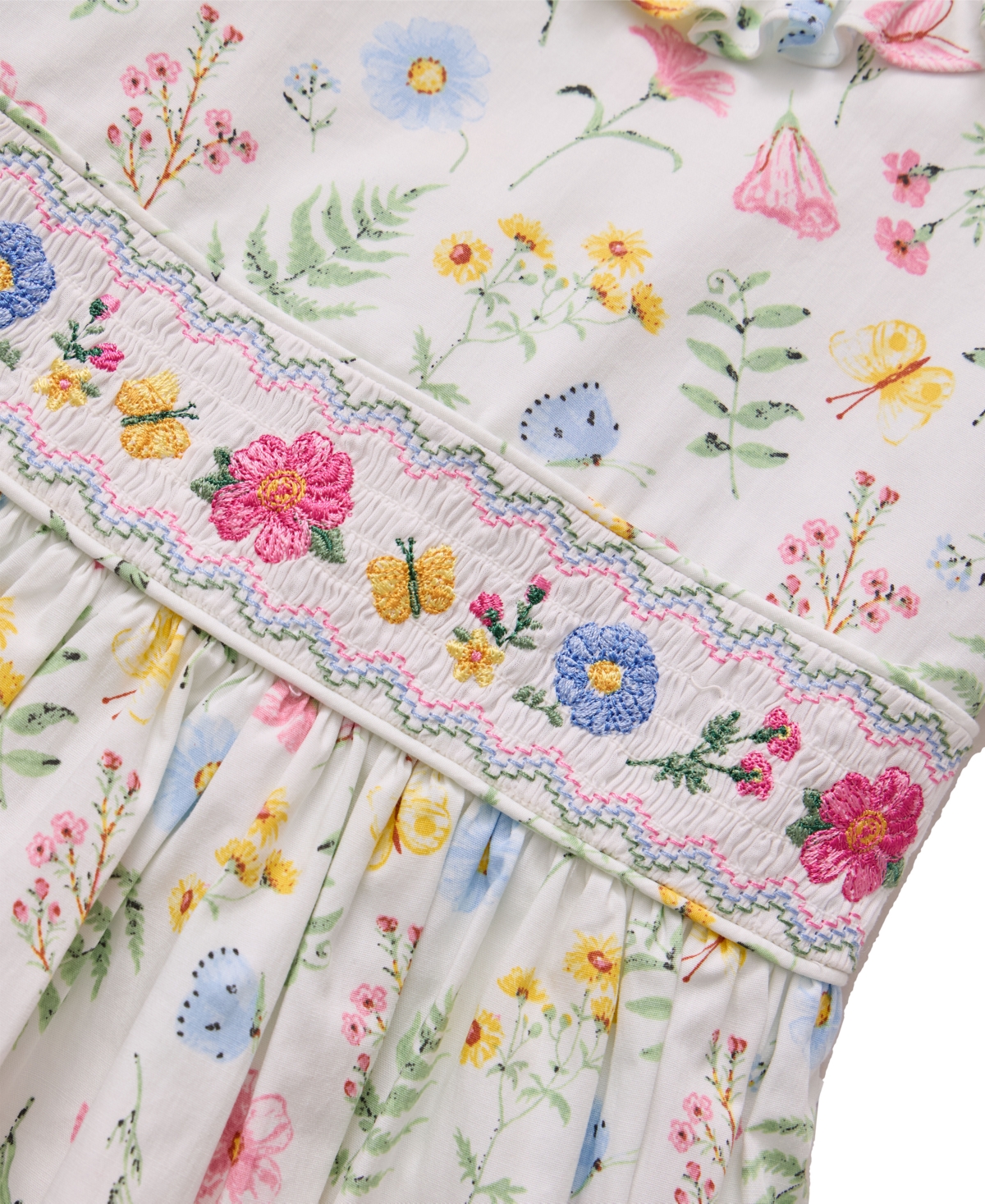 Shop Bonnie Jean Toddler And Little Girls Botanical Floral Smocked Dress In Multicolor