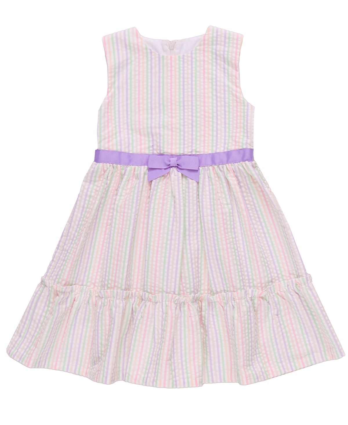 Shop Bonnie Jean Toddler Girls Intarsia Bunny Sweater And Seersucker Dress In Multicolor