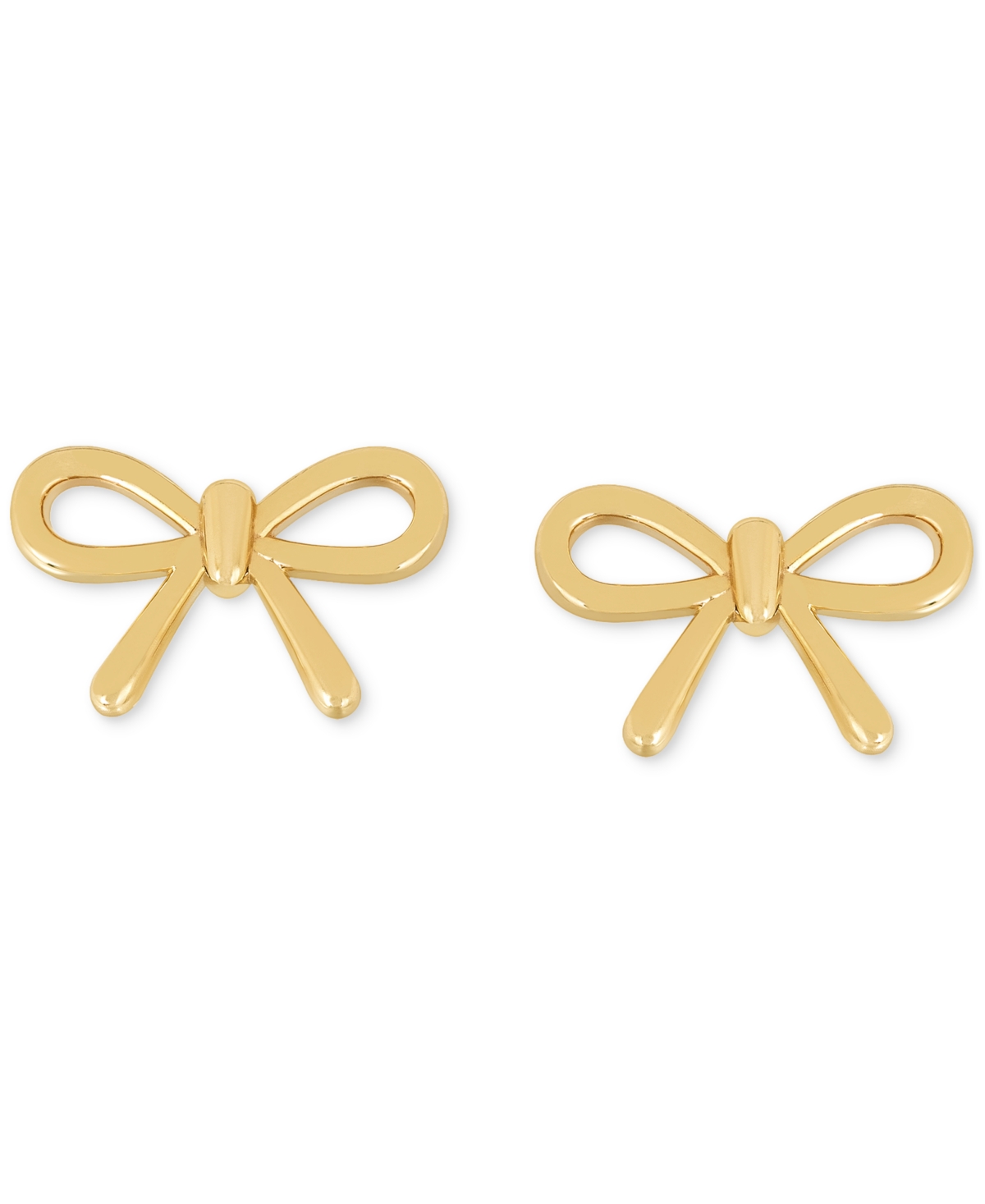 Italian Gold Polished Petite Openwork Bow Stud Earrings In 14k Gold