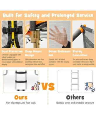 8 x 14 Feet Rectangular Recreational Trampoline with Safety Enclosure Net and Ladder