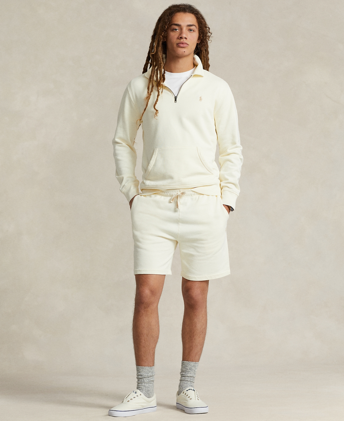 Polo Ralph Lauren 6.5-inch Loopback Fleece Short In Clubhouse Cream