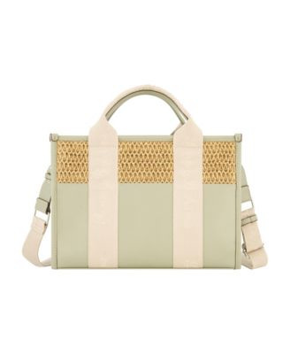 Raffia Logo Webbing Modern Tote