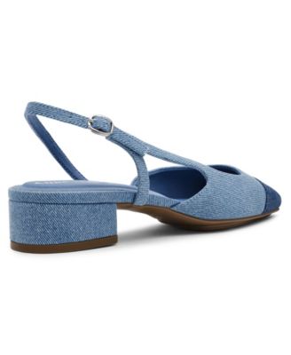 Women's Nia Block Heel Cap Toe Slingback Flats