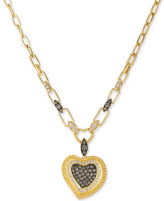 Godiva x Diamond Heart Pendant Necklace (3/4 ct. t.w.) in 14k Yellow Gold, 17" + 2" extender
