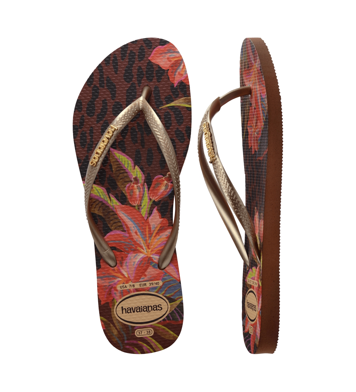 HAVAIANAS HAVAINANS WOMEN'S SLIM ANIMAL FLORAL FUSION ROUND TOE SANDALS 