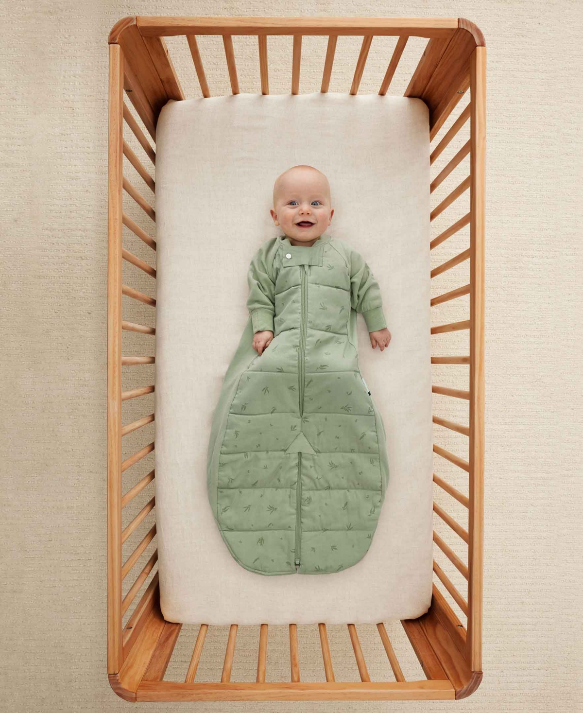 Ergopouch Baby Boys And Girls Jersey With Sleeves 3.5 Tog Sleeping Sack In Willow