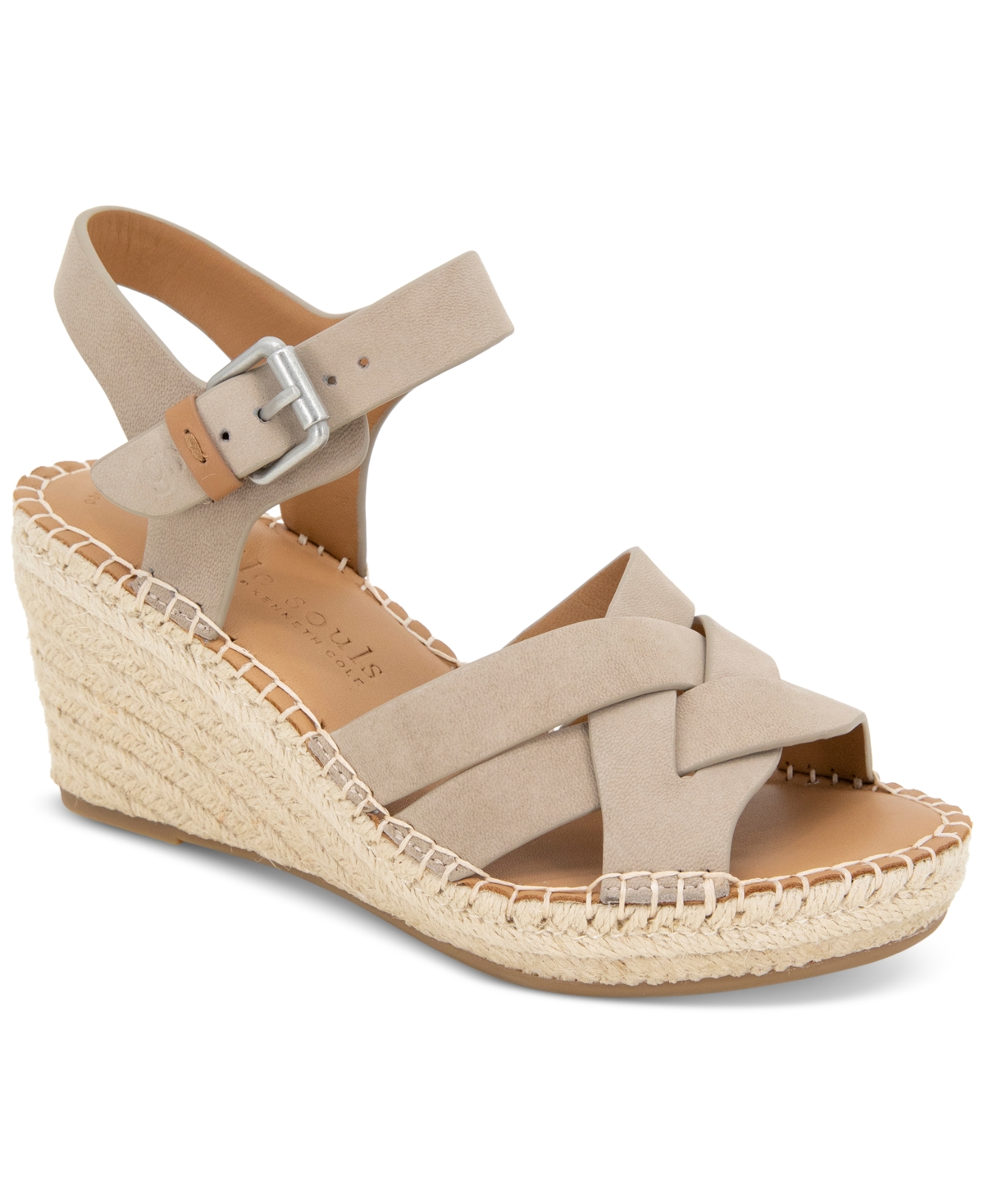 Gentle Souls - Caspian Nubuck Espadrille Wedge In Mushroom Suede