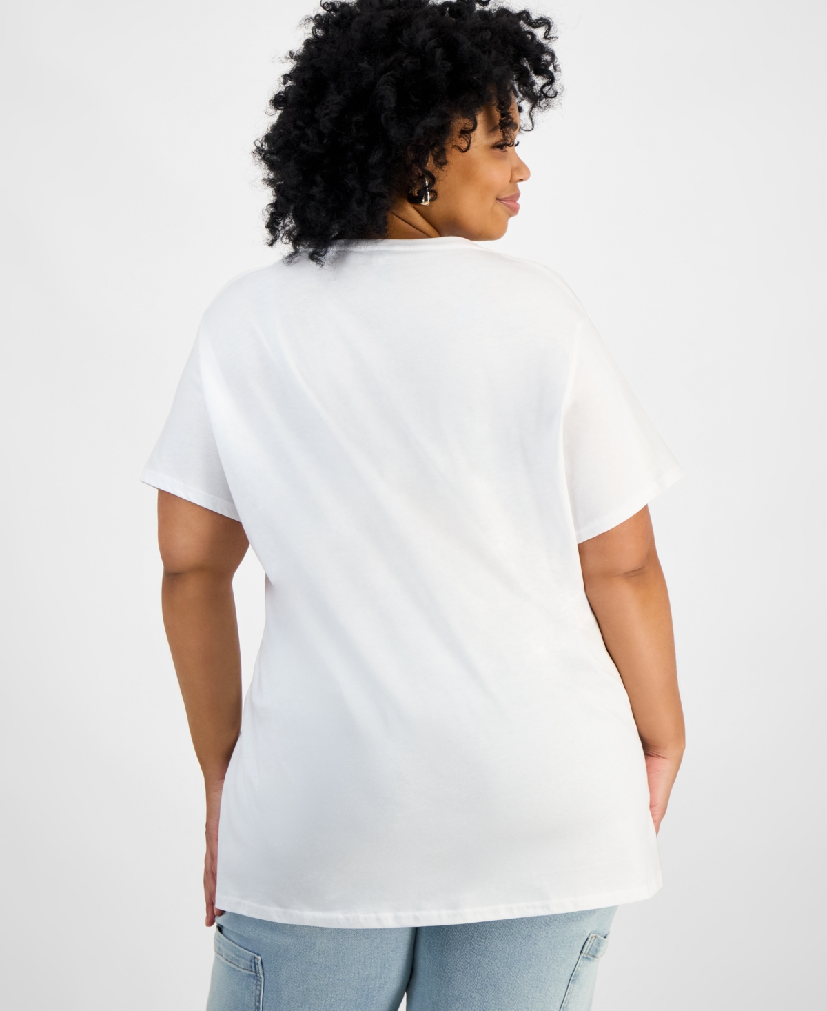 Hybrid Apparel Trendy Plus Size Cotton Whitney Houston Graphic Tee In White