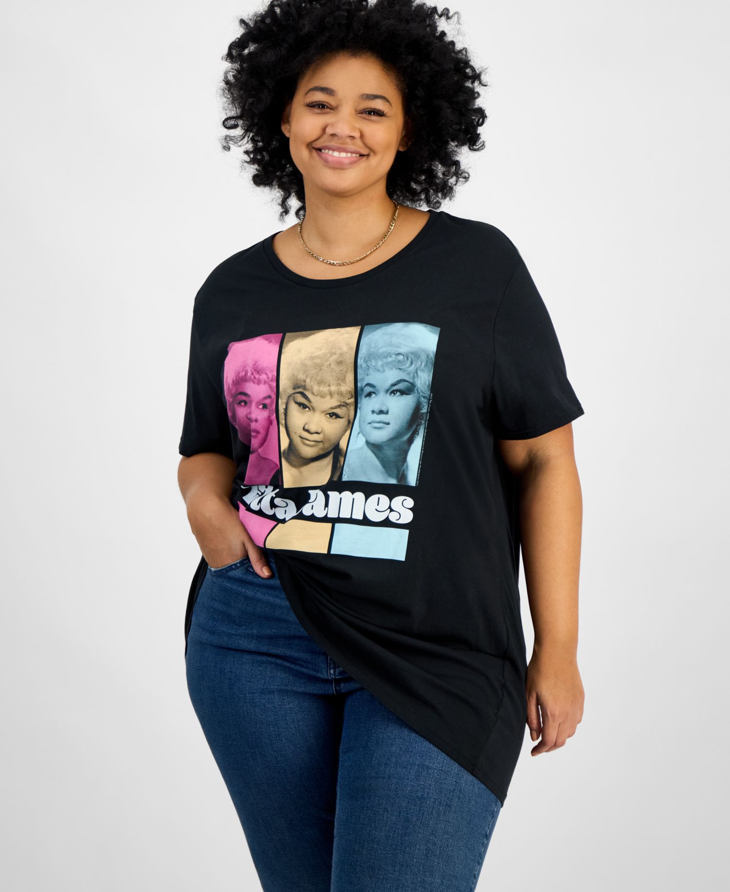 Trendy Plus Size Cotton Etta James Graphic Tee